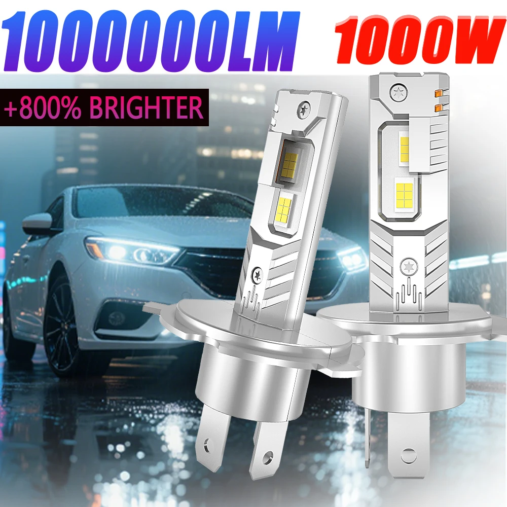 

H4 Bi светодиодные лампы для автомобильных фар CANBUS Mini Wireless Hi/Low Beam Светодиодная противотуманная фара Авто/мото Фара 1000000LM 12V Plug&Play