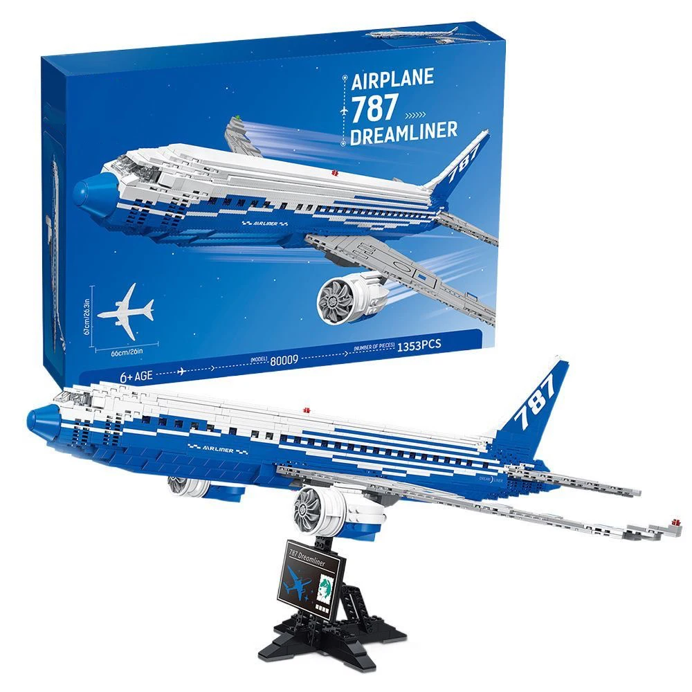 

1349PCS MOC Boeing 787 Dreamliner Airplane Building Blocks Set Collectible Airplane Model Desktop Decor Toys Gift for Adult Kids