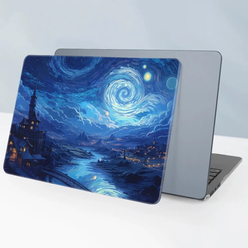 Starry Night Print Laptop Case for MacBook Air 15 2026 M5 M4 M3 M2 Hard Cover for MacBook Neo 13 A18 Pro 14 16 M1 Pro Max Case