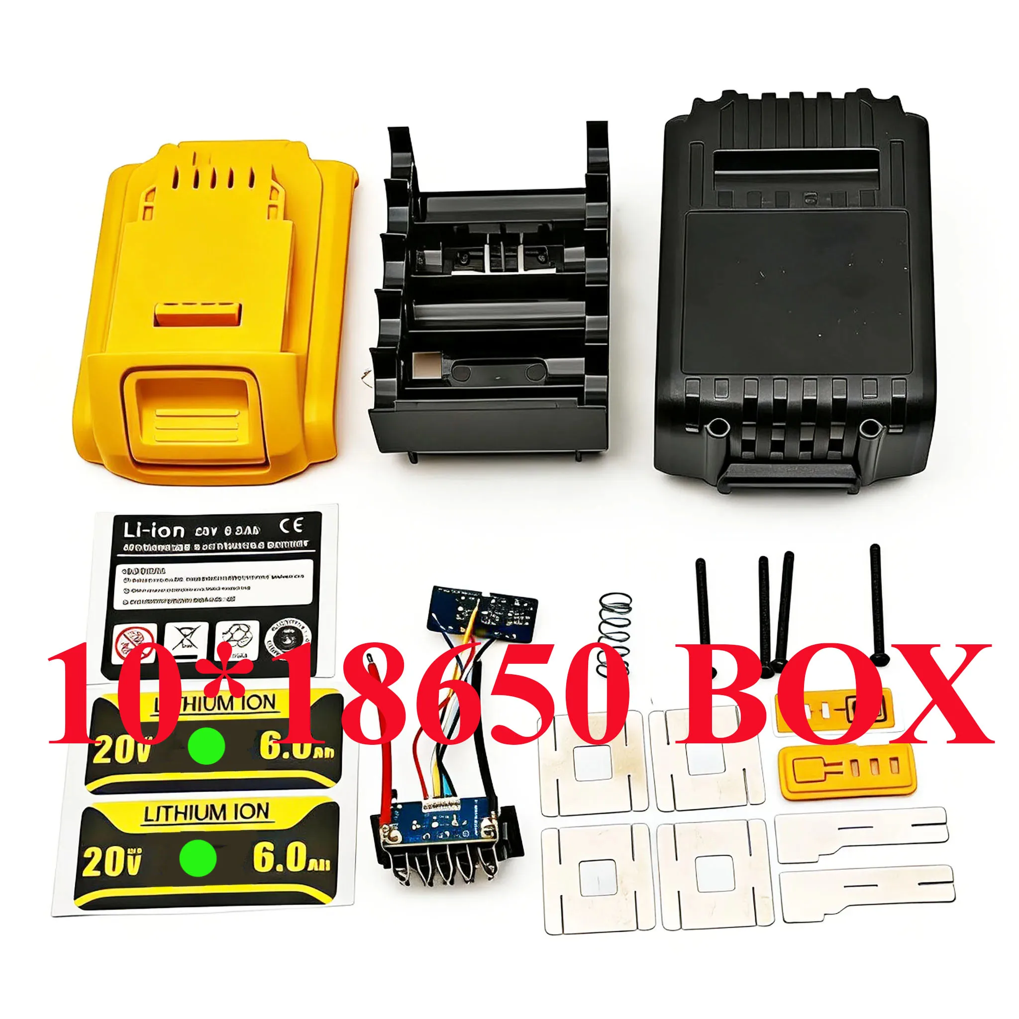 10X18650 For DeWalt 20V Li-ion Battery Plastic Case BMS PCBA Charge Protection Circuit Housings DCB206 18V Lithium Batteries Box image 3