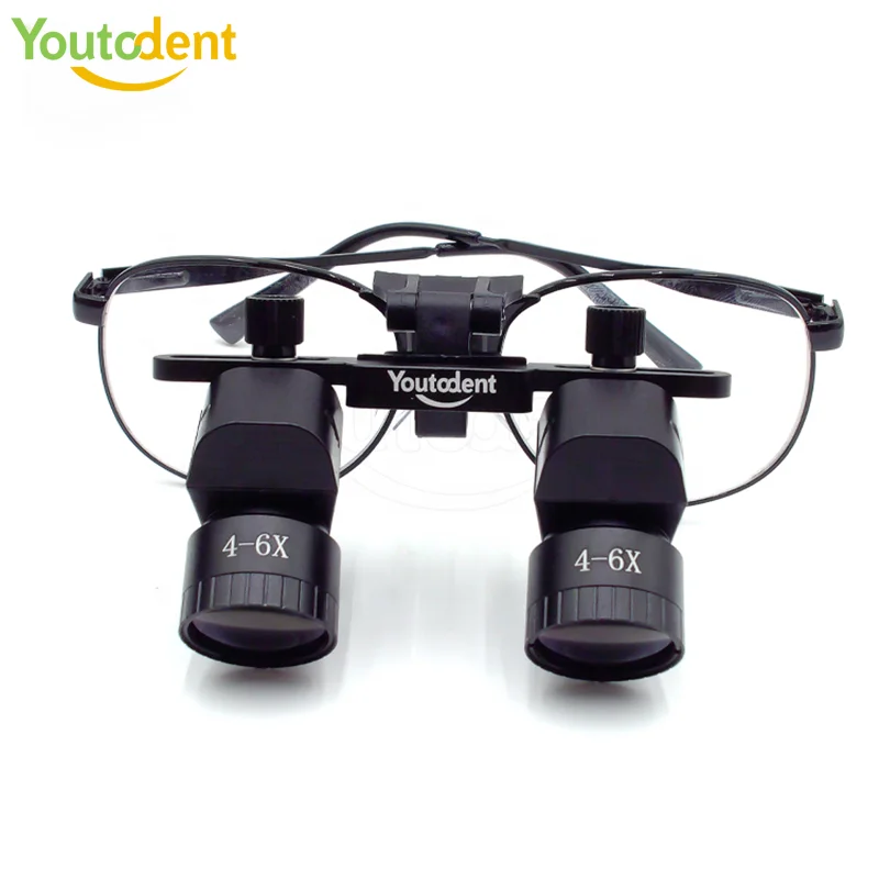 Dental Ophthalmology Otolaryngology Equipment 4-6X Loupes Without LED Light Ergonomic Magnifying Glass with Adjustable Diopter