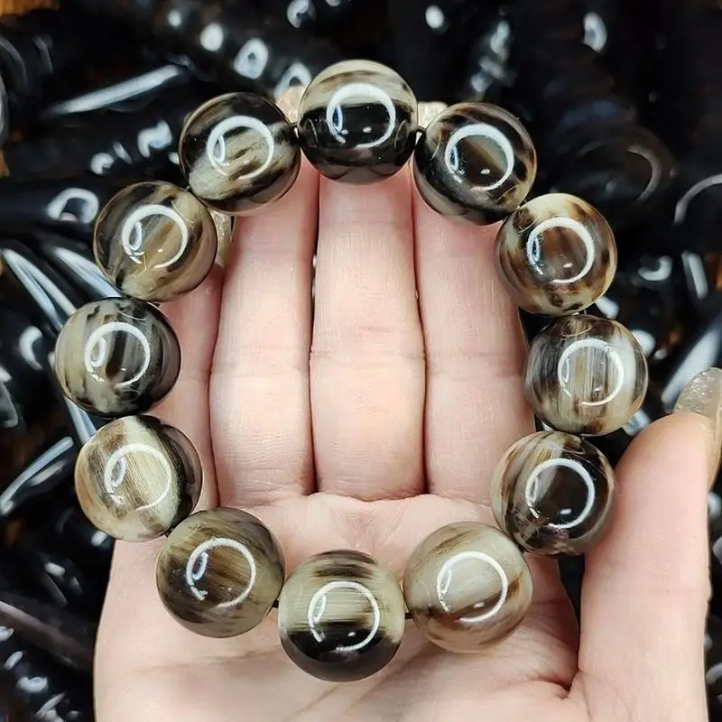 Authentic, genuine! Handmade natural flower ox horn bracelet (each pattern is different) for students, fashionable and health-pr