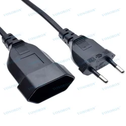 European 2 Prong VDE Plug to CEE7/16 Outlet Socket Power Extension Cord,Schuko CEE7 Angled Extension cords