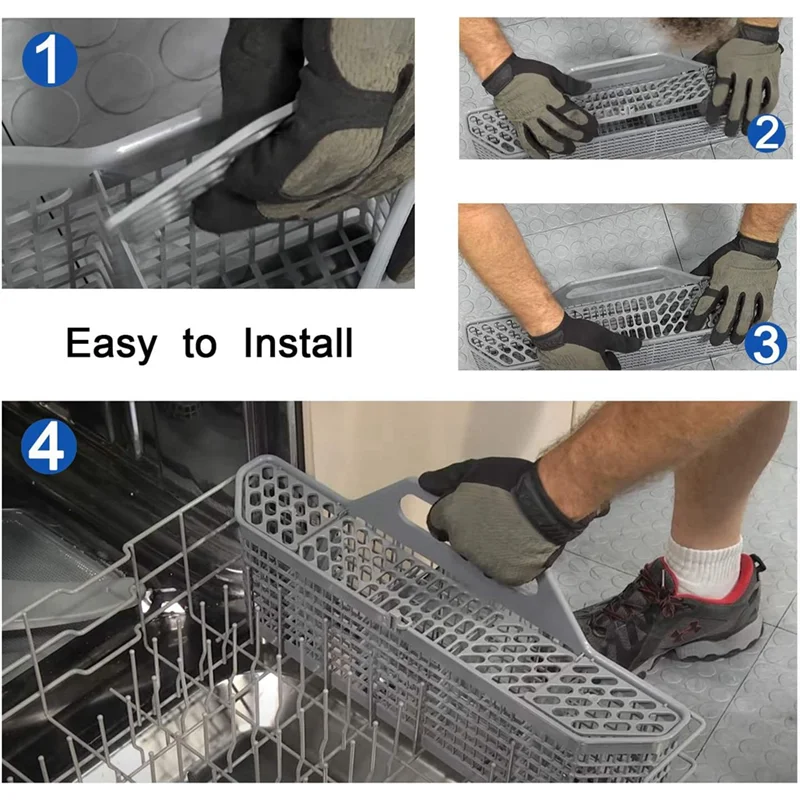 WORTHOWN-WD28X10128 سلة أدوات فضية لغسالة الأطباق GE استبدال WD28X10127، WD28X10131، WD28X10132 #6