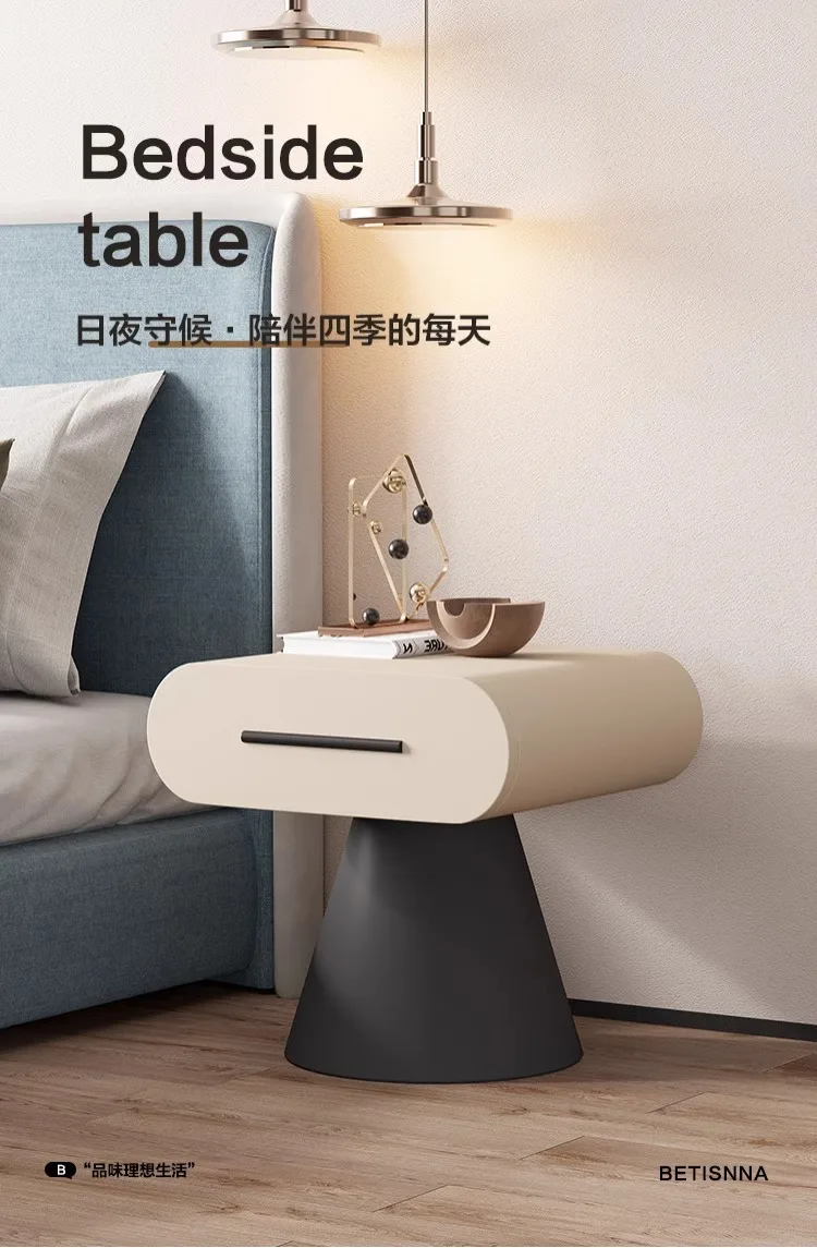 LXY wabi-sabi bedside table light luxury minimalist modern simple bedside storage cabinet