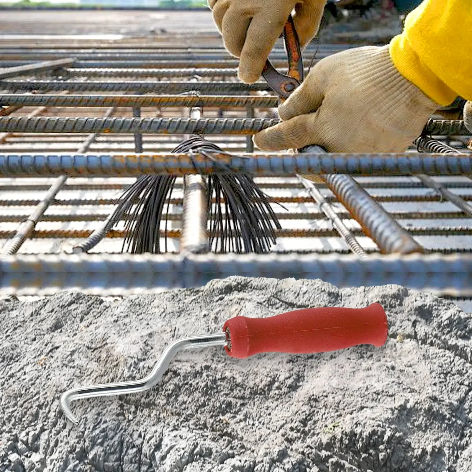 1pcs Manual Rebar Tie Wire Twister Concrete Metal Wire Twisting Fence Pull Tie Reinforced Hook Hand Construction Tool