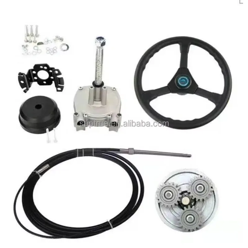 STLF Marine Supplies Mechanical Steering System Marine Outboard Engine Planetary Gear Wheel Helm with Cable for Yacht RIB Boat