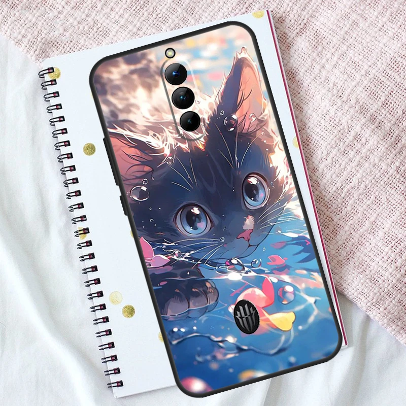 النوبة الأحمر ماجيك غطاء الهاتف ، مضحك لطيف القط الحال ، 8S برو زائد ، 6R ، 5G ، 5s ، 6S ، 7S ، 6 ، 7S