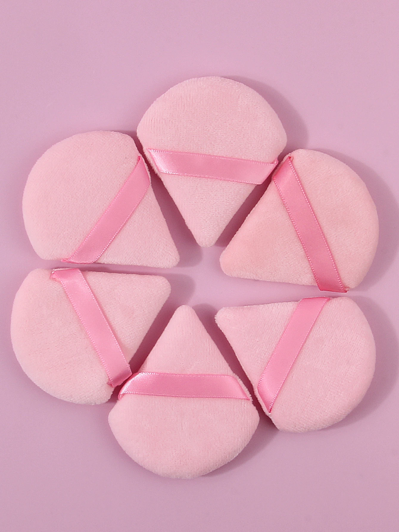 6 قطعة نفخة مسحوق الثلاثي الوردي الجاف والرطب ثنائي الغرض مسحوق فضفاض نفخة متعددة الوظائف مجموعة أدوات التجميل الإسفنج مسحوق نفخة