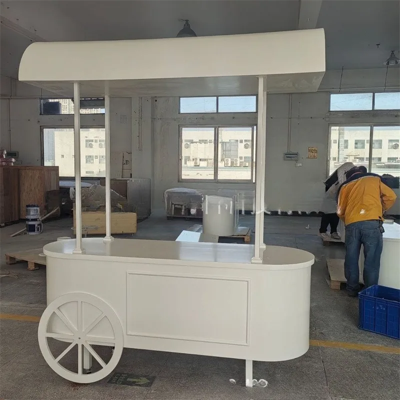 

Cross-border export wedding decoration float custom wooden dessert display candy cart party decoration mobile trolley