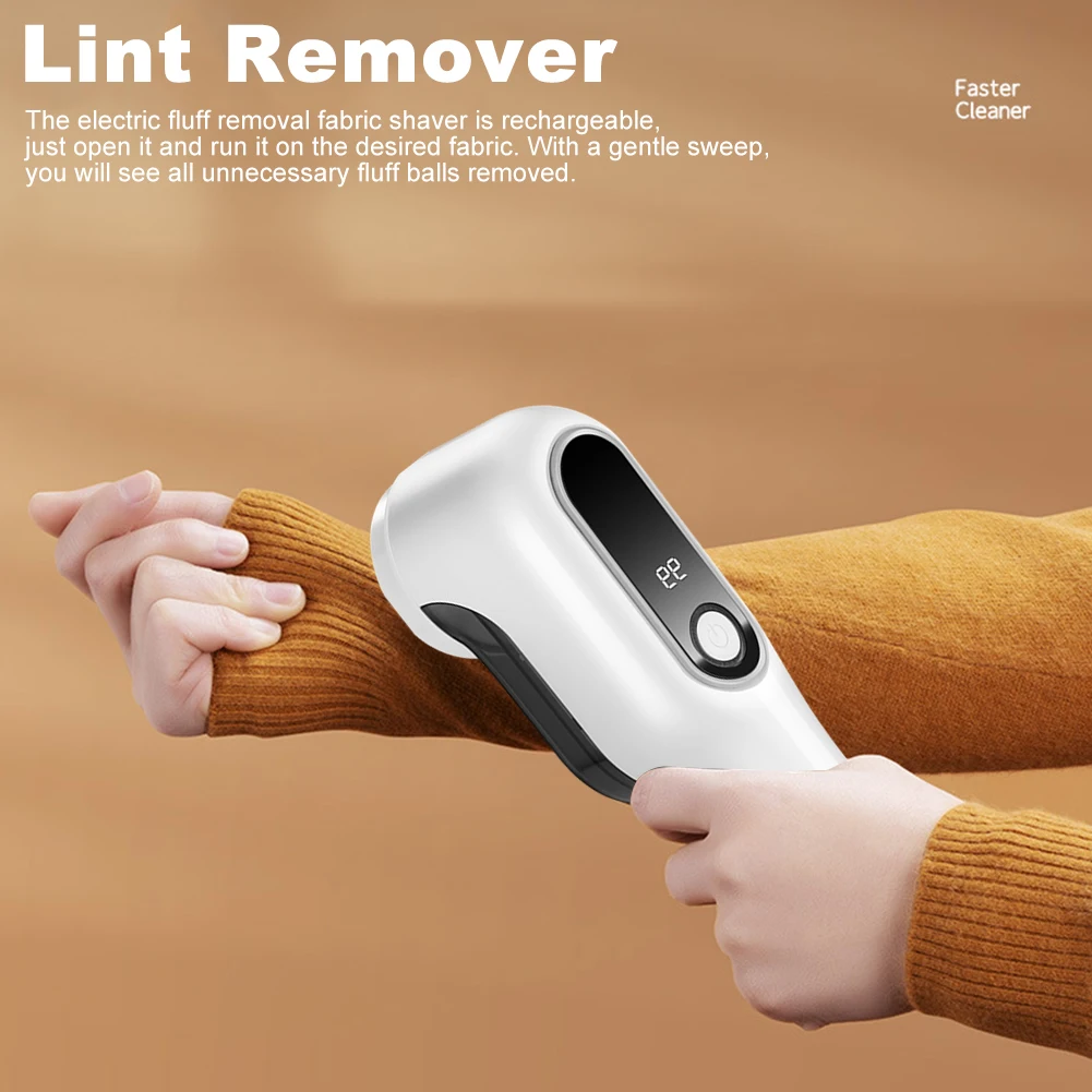 Pellet Remover with 6-Leaf Blades Lint Remover Electric USB Rechargeable Clothes Digital Power Display Fabric Shaver Home