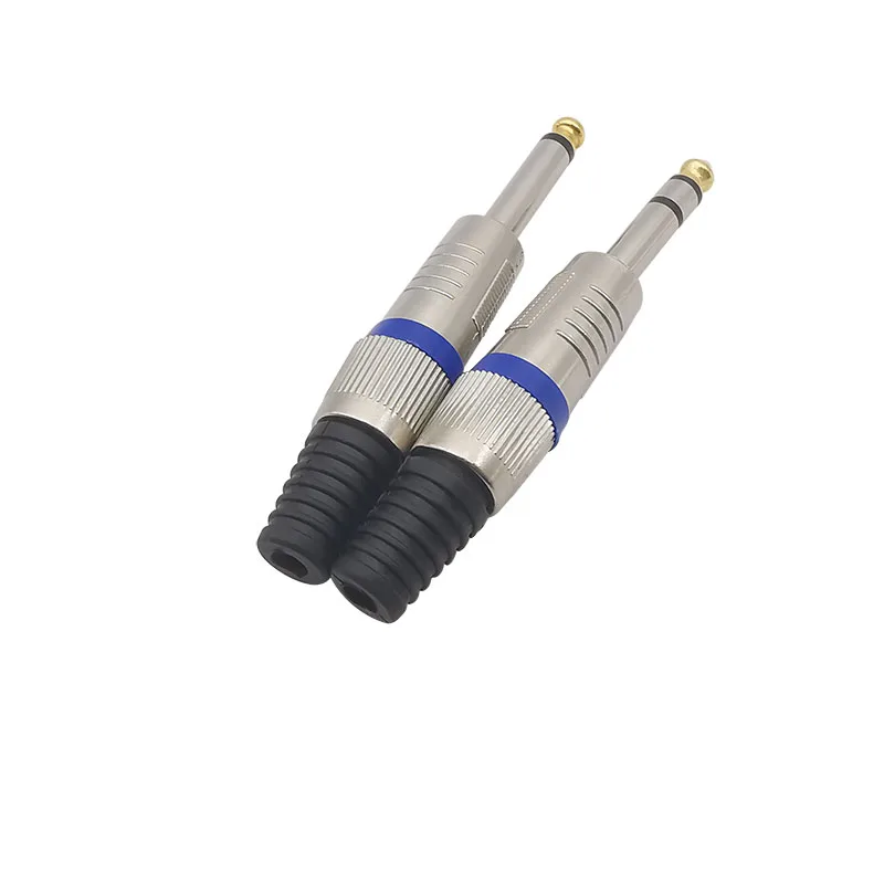 6.35mm 1/4 Inch Male Plug TS Mono / TRS Stereo Audio Plugs Jack Amplifier Microphone Wire Cable Soldering Type Connectors