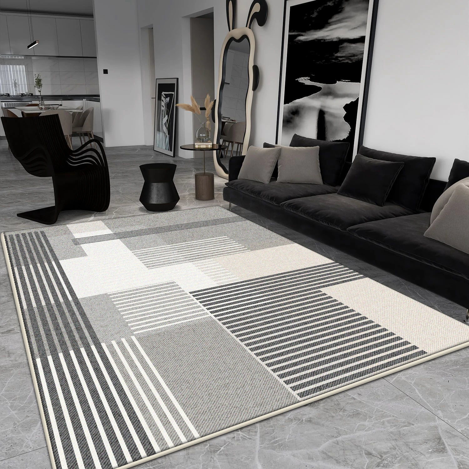 Szary Prosty Duży Dywan do Sal – Home Decor Ig recenzja i cena