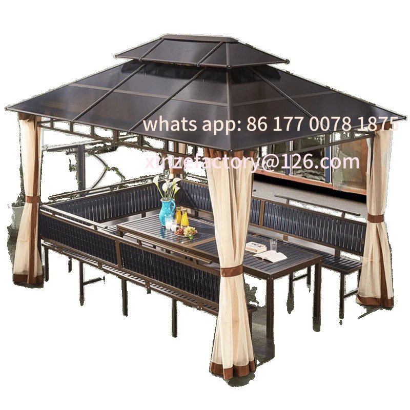 

Customizable Outdoor Courtyard Pavilion Shade Tent Simple Mobile Outdoor Leisure Four Corner Garden Farm Rooftop Villa Pavilion