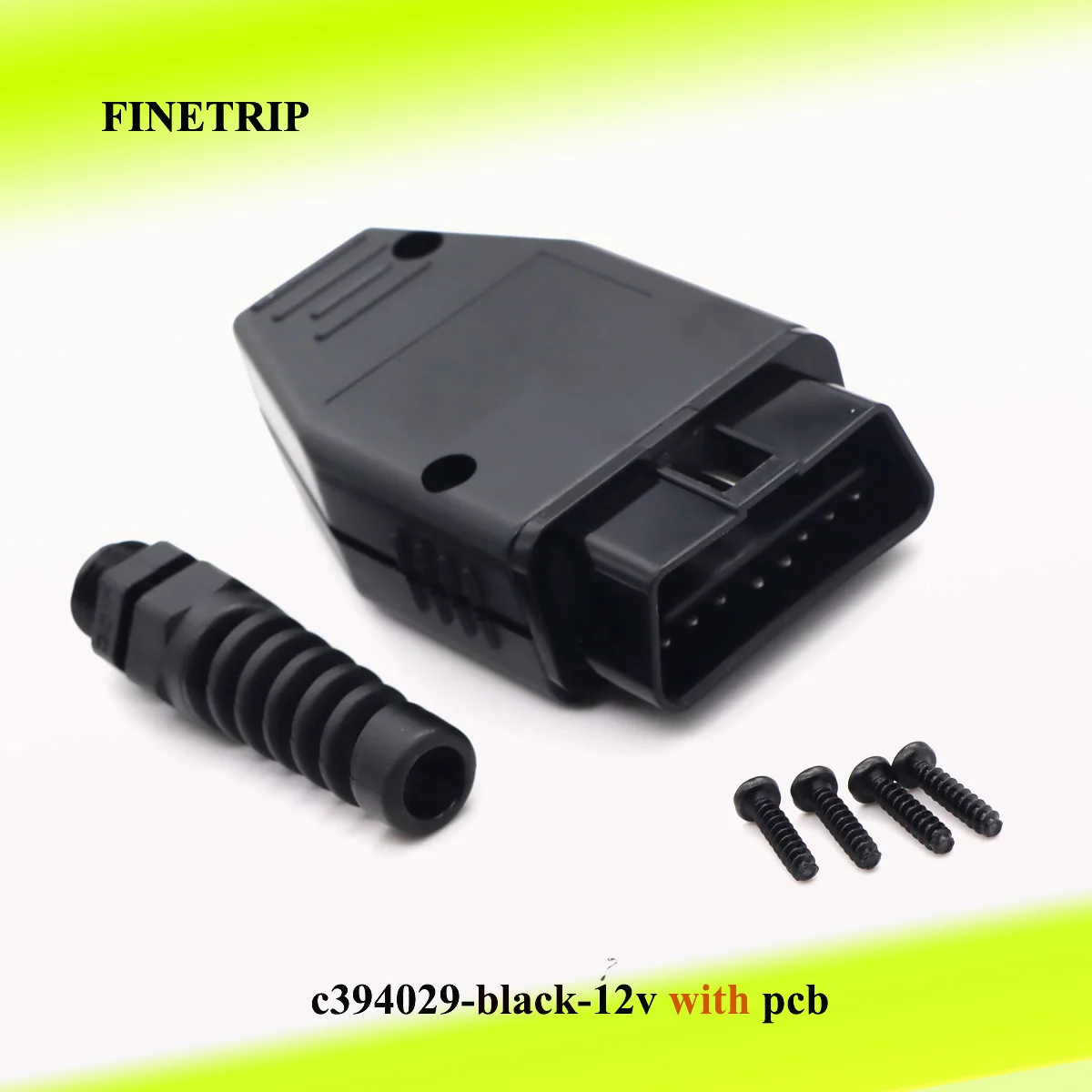 FINETRIP-Conector Universal Carro, Adaptador Macho, Shell OBD, Plug Habitação, SR, Parafuso, Alta Qualidade, 16Pin, OBD2, J1962, 1 Conjunto