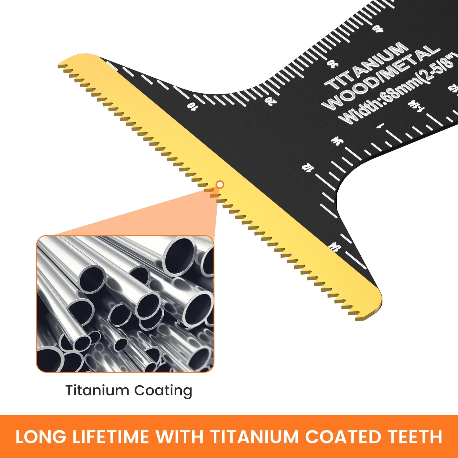 20 Pcs Oscillating Saw Blades Bi-metal Titanium Coated Multitool Blades Sharp Fast Cutting Tool Saw Blade for Wood Plastic Metal