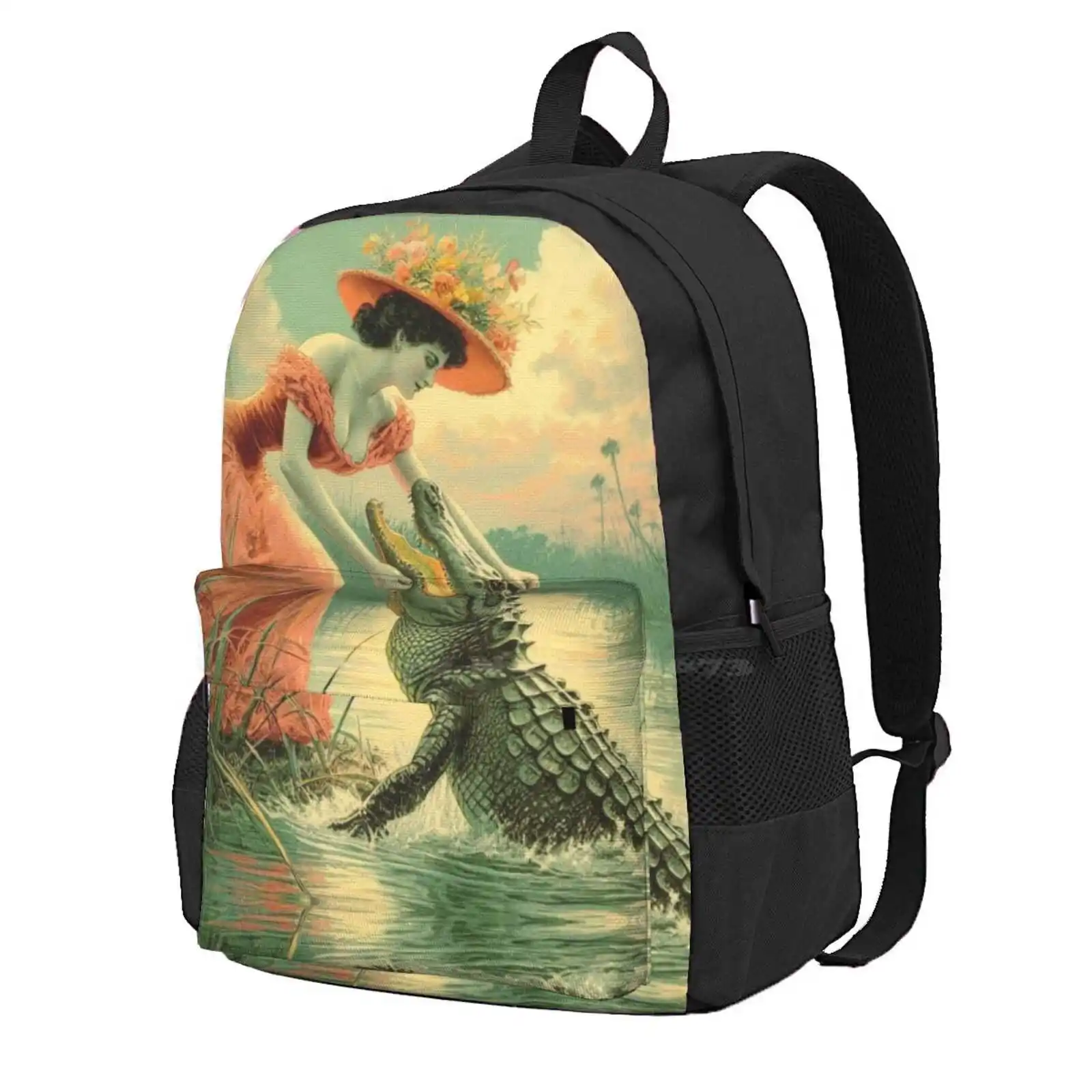 Mother Of Florida Hot Sale Schoolbag Backpack Fashion Bags Alligator Florida Woman Tropical Swamp Humor Mid Century Modern