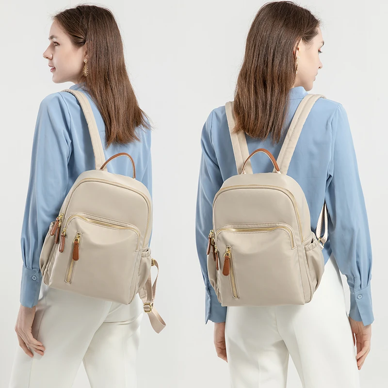 Casual Backpack Women Commuter Bag Contrast Color 2024 New Fashion Trend Travel Bags Waterproof Oxford Cloth Laptop Backbag Cute