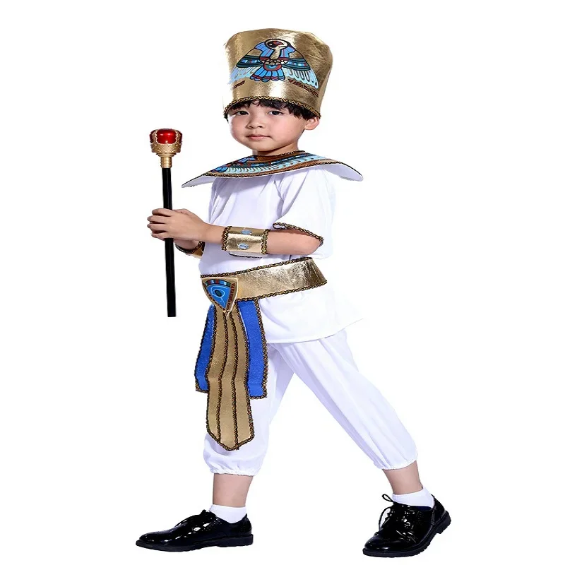 Junge Mädchen Altes Ägypten Ägyptischer Pharao Kleopatra Prinz Prinzessin Cosplay Kostüm Für Kinder Karneval Halloween Mit Zubehör