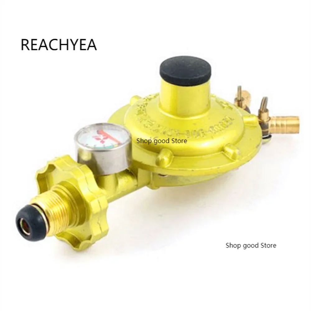 

1 PC 1 Inlet 2 Outlet LGP Gas Gauge Pressure Regulator Valve Yellow