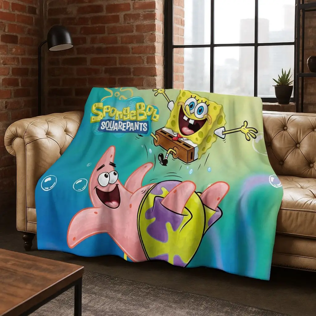 الكرتون S-سبونجبوب سكوير باتريك ستار الفانيلا بطانية لينة رمي بطانية للسرير غرفة نوم غرفة المعيشة السفر نزهة هدية #1