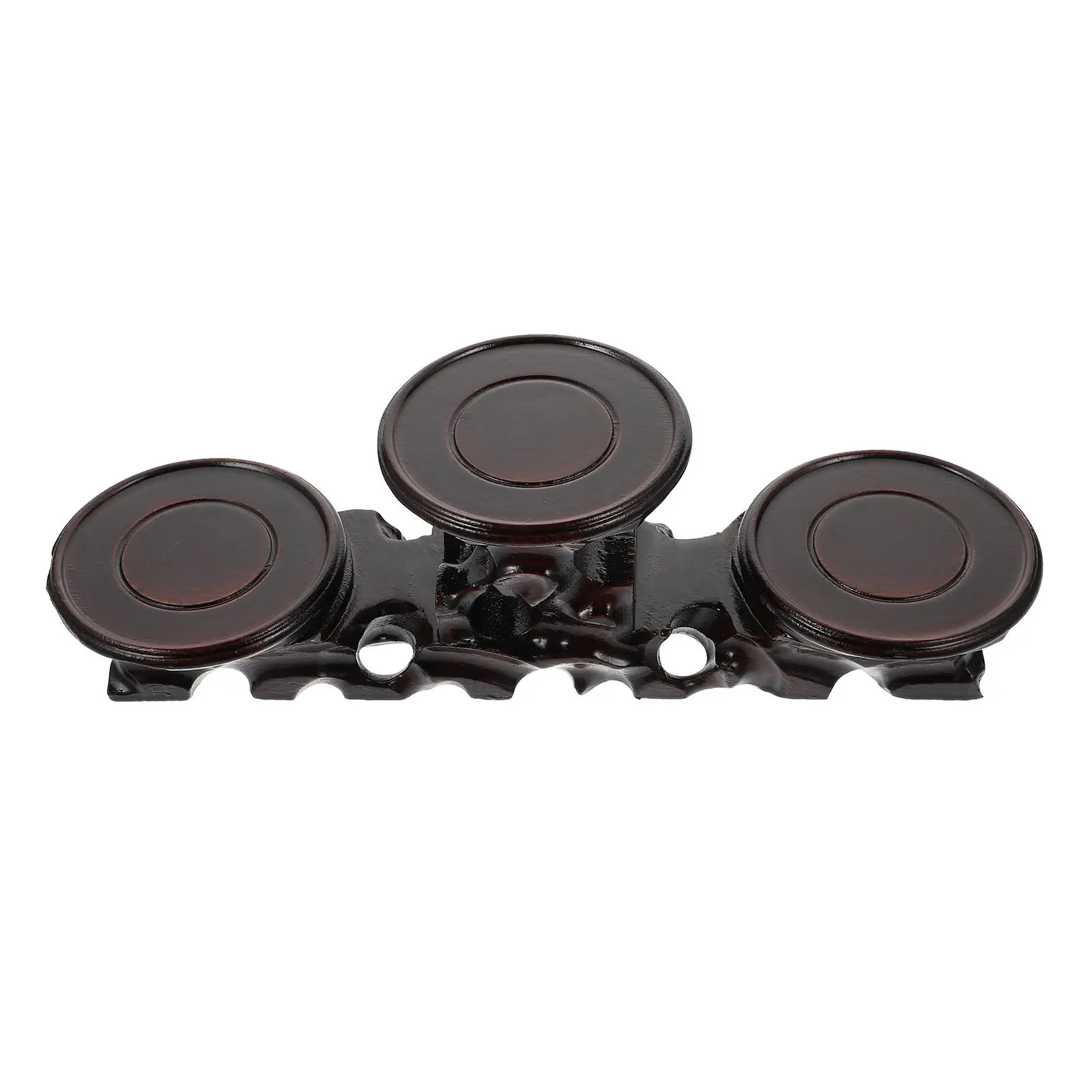 

Wooden Display Base Storage Rack for Home Artware Decorative Statue Craft Black Mini Figurines Tea Pot Cup Jade