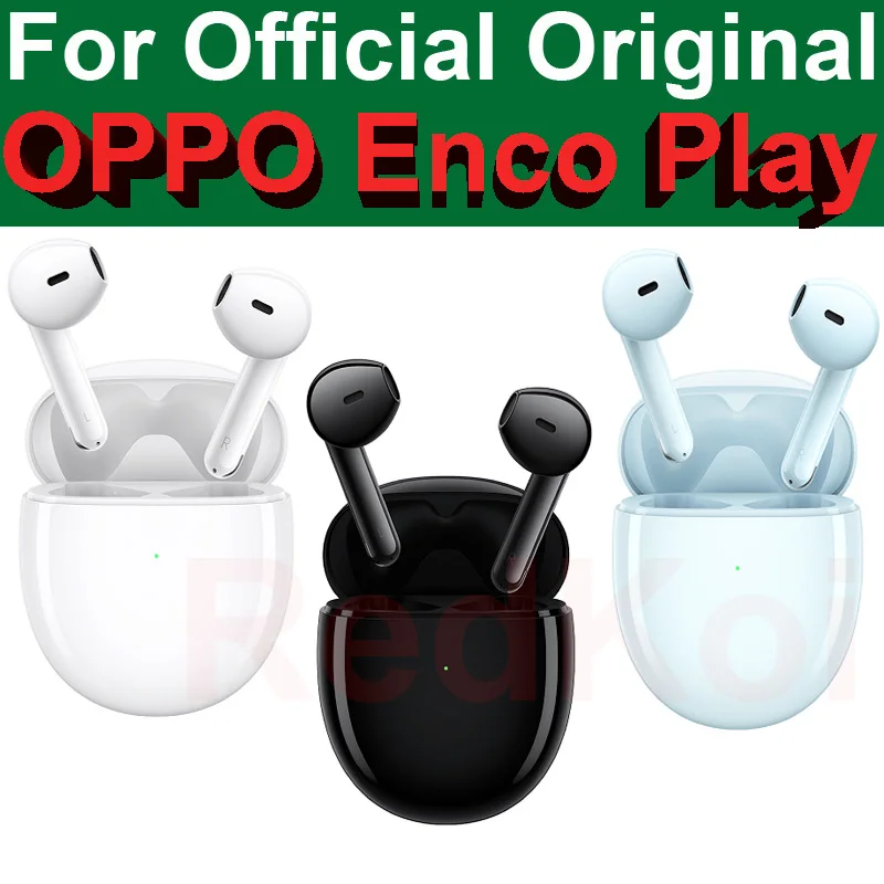 

Original OPPO Enco Play TWS EarBuds Wireless Bluetooth Earphones BT 5.2 AUDIO Headset 12mm Dynamic ETI61 Dual Mic in-Ear Type C