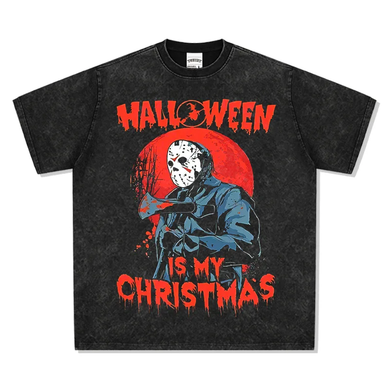 

In 2025, Jason Voorhees, An American Street Hip-hop Streetwear Brand, Presents A Retro Printed, Aged and Washed Short-sleeved