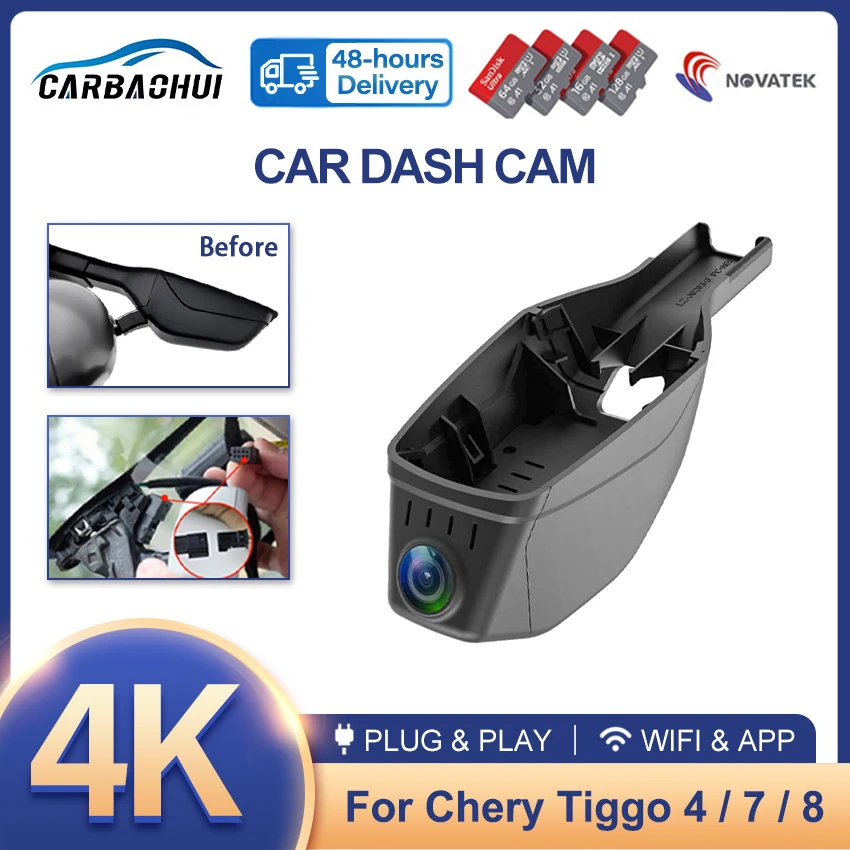 

4K HD 2160P Новый автомобильный видеорегистратор Plug and Play WIFi с двумя объективами видеорегистратора для Chery Tiggo 4 Tiggo 7 Pro Tiggo 8 App Watch