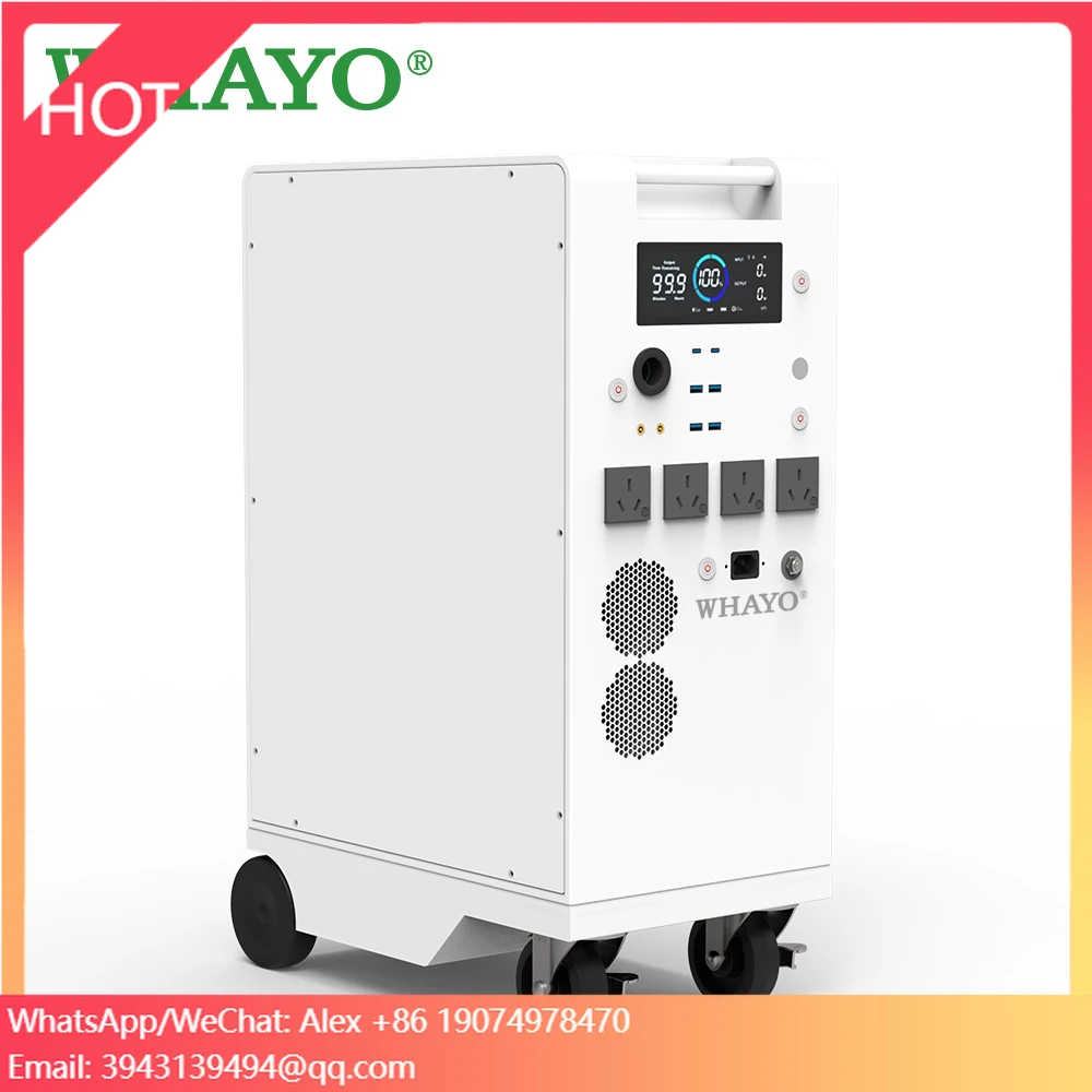 

Whayo All In One Solar Energy 5000W Portable Power Station LiFePO4 Battery 5kWh Solar Energy Power Station With Wheel