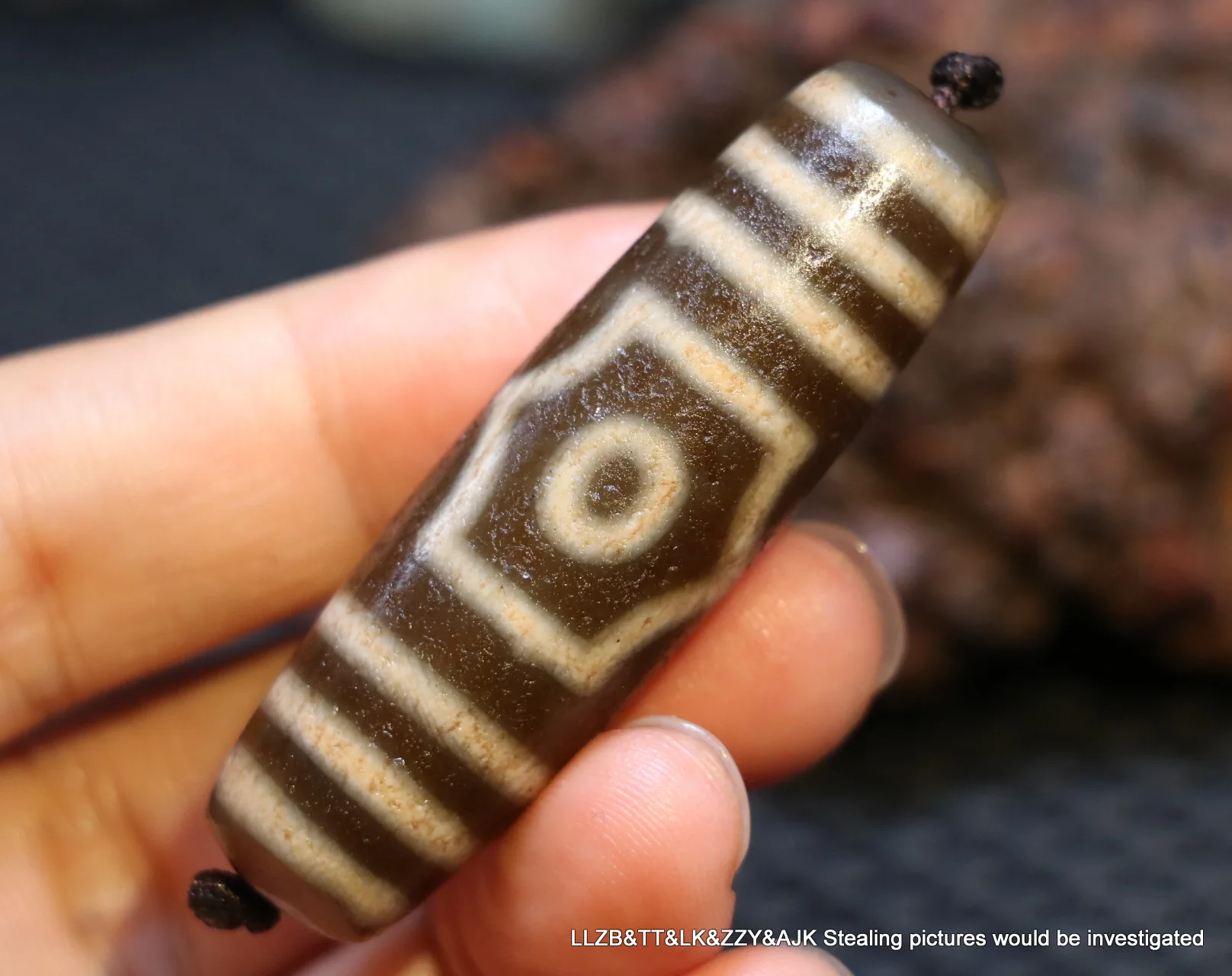 

Magic Power Energy Tibetan Old Agate 3 Eye Big Wisdom Elements dZi Bead Amulet Pendant LKbrother Talisman UPD210202A3