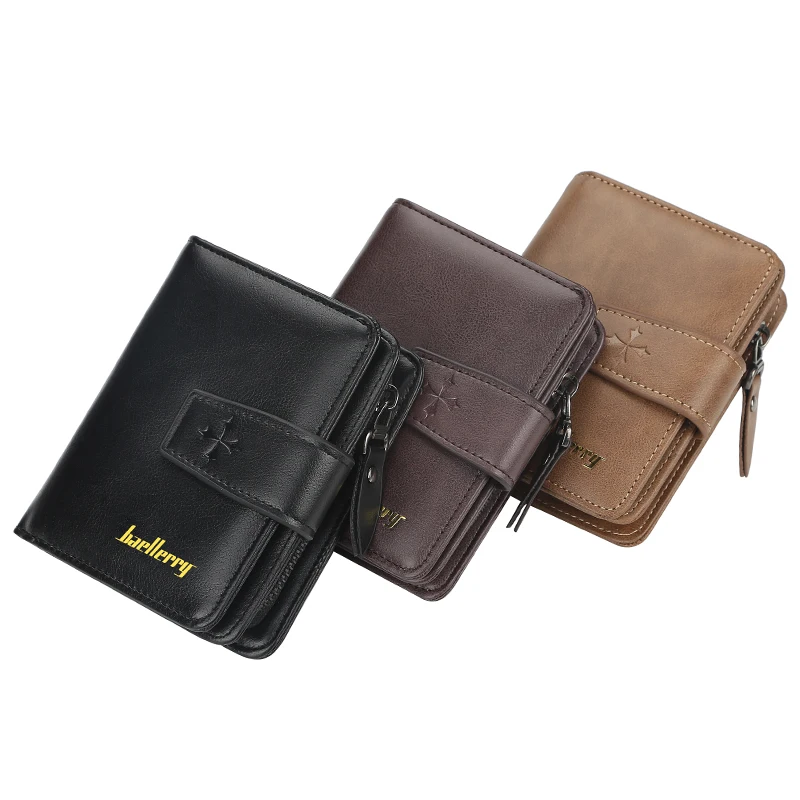 Trendige Herren-Geldbörse mit Schnalle, kurze Geldbörse im schlichten Street-Style, modisches Herren-Accessoire mit mehreren Kartenfächern, multifunktionale Herren-Geldbörse mit großem Fassungsvermögen. – Detail 7