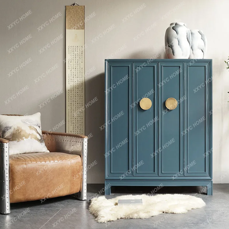 

Chinese custom solid wood high dining side cabinet integrated wall storage cabinet