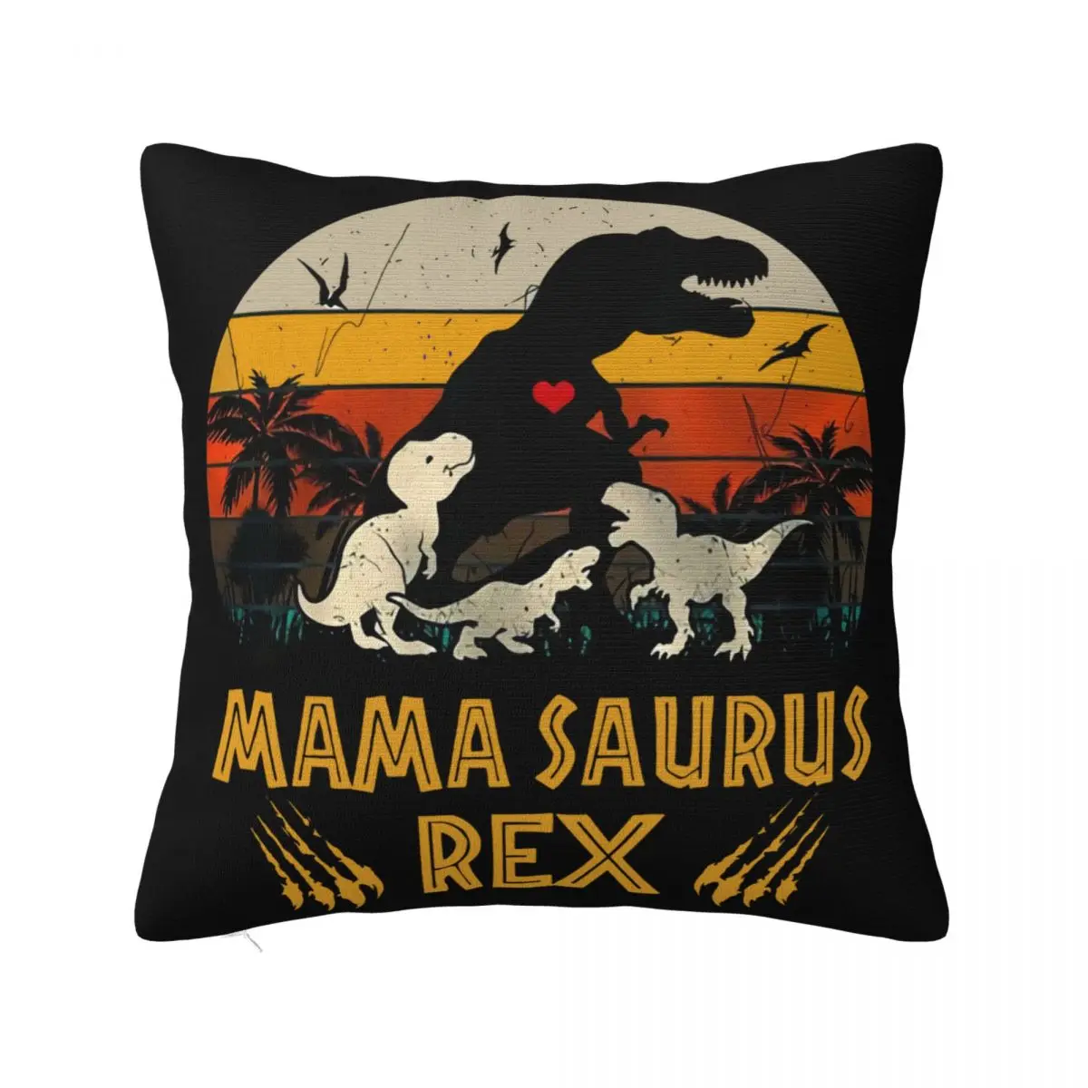 New Funny Mamasaurus Rex I Three Kids Mom And Dinasaur S 2Xl Womens Straight Slim Fit Hip-Hop Retro Pillow Case