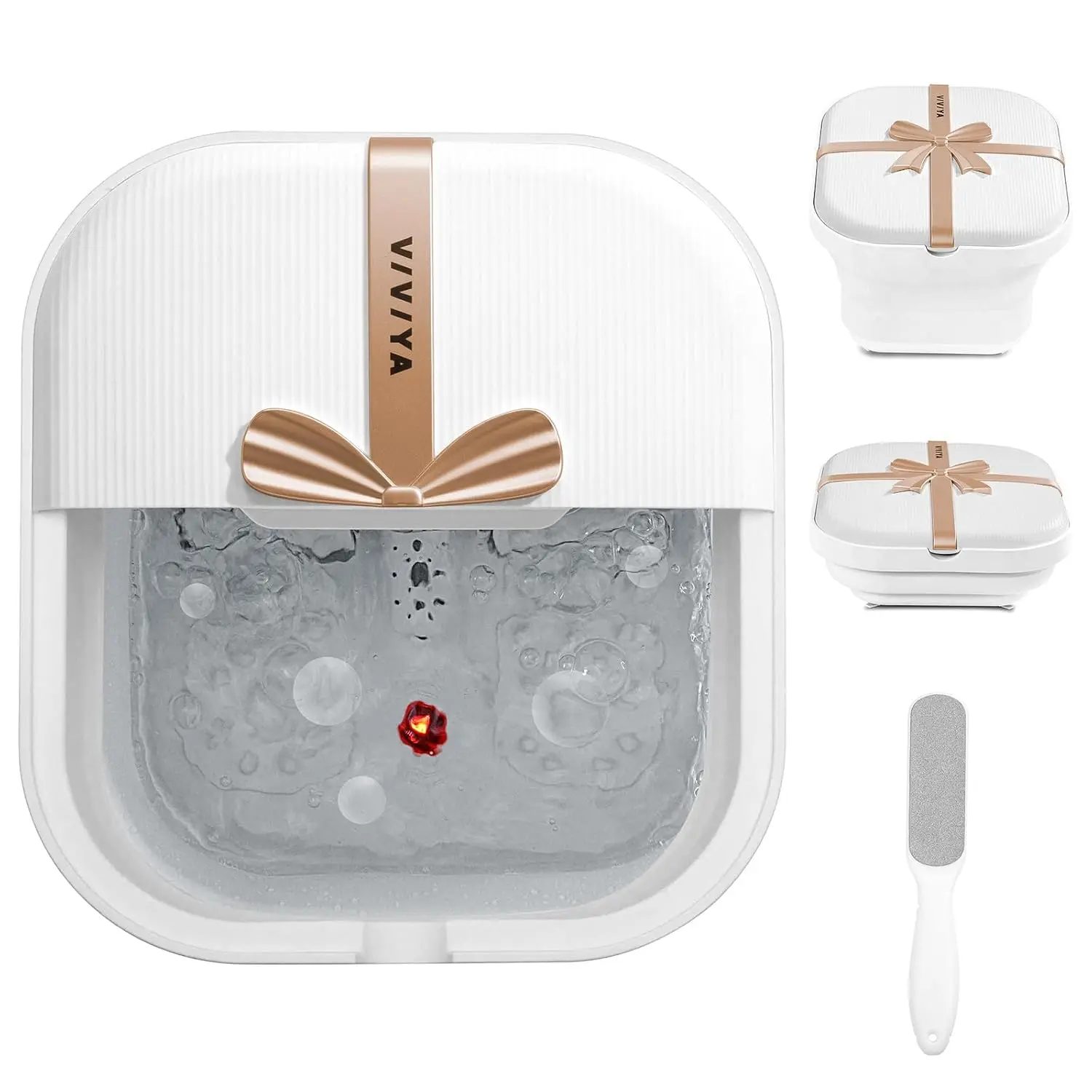 

Складная ванночка для ног с подогревом, массажными роликами, пузырьковыми форсунками и LED-подсветкой для домашнего использования