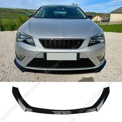 For Seat Leon 3 MK3 5F 2012-2016 Front Lower Bumper Lip Spoiler Splitter Diffuser Cover Guard Protector Tuning ABS Gloss Black