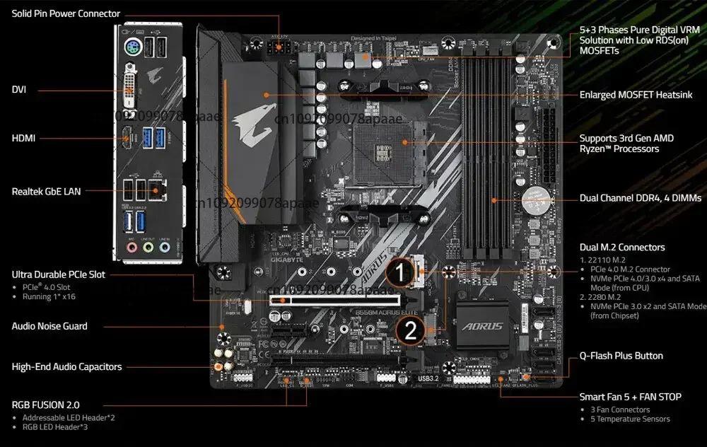 B550M Motherboard AMD B550 Socket AM4 DDR4 PCI-E 4.0 M.2 SATA III 4000(OC)MHz USB3.2 B550 Mainboard