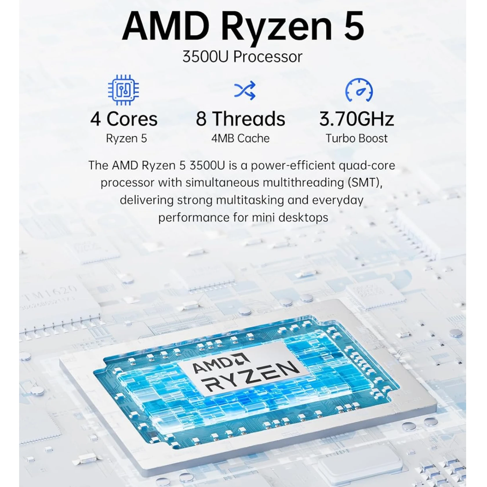 GMKtec G10 Mini PC AMD Ryzen 5 3500U (Beats N150/N97) 2.5GbE NIC LAN أجهزة كمبيوتر مكتبية صغيرة WiFi 5، Type-C، شاشة ثلاثية 4K