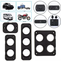1/2/3/4 DIY Car USB Charger Switch Voltmeter Panel for Marine Cigarette Lighter Voltmeter Power Outlet Socket Panel Mount Holder