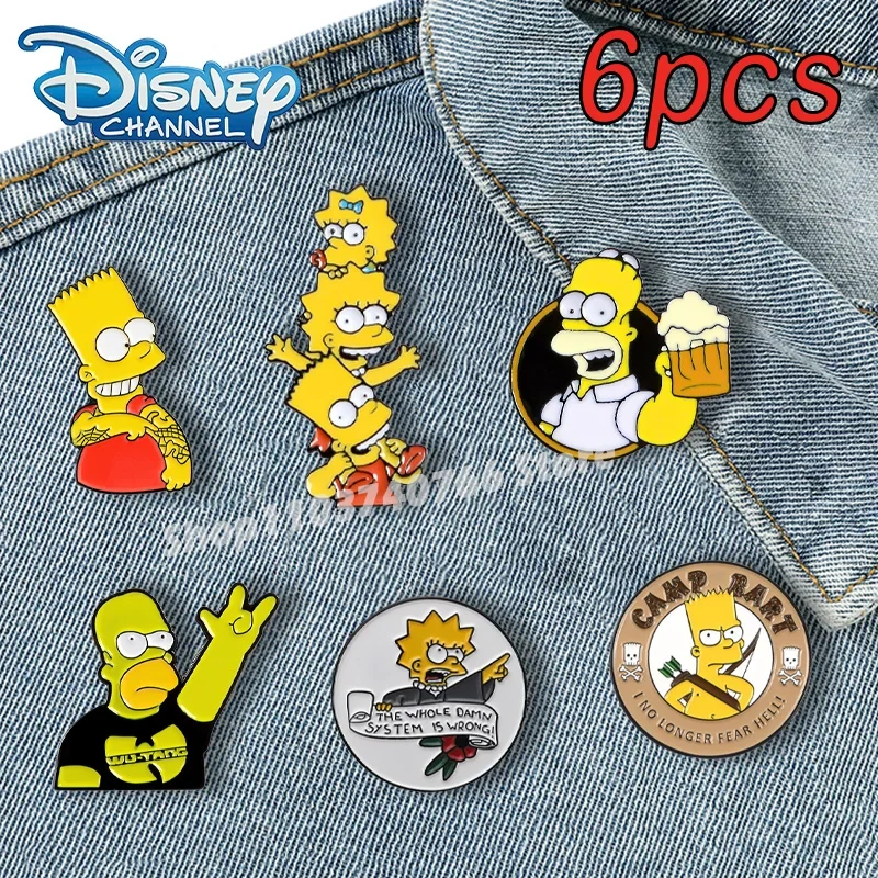 

1set Disney Simpsons Enamel Pins Cartoon Cute Lapel Pin Accessories Shirt Backpack Brooch for Men Women Jewelry Decoration Gift