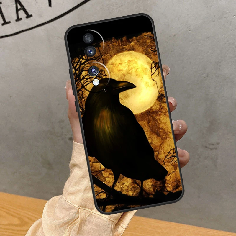 The Raven Halloween Case For Huawei P30 Pro P50 P20 P40 Lite P Smart 2019 Nova 5T Honor 50 70 X7 X8 X9 Cover