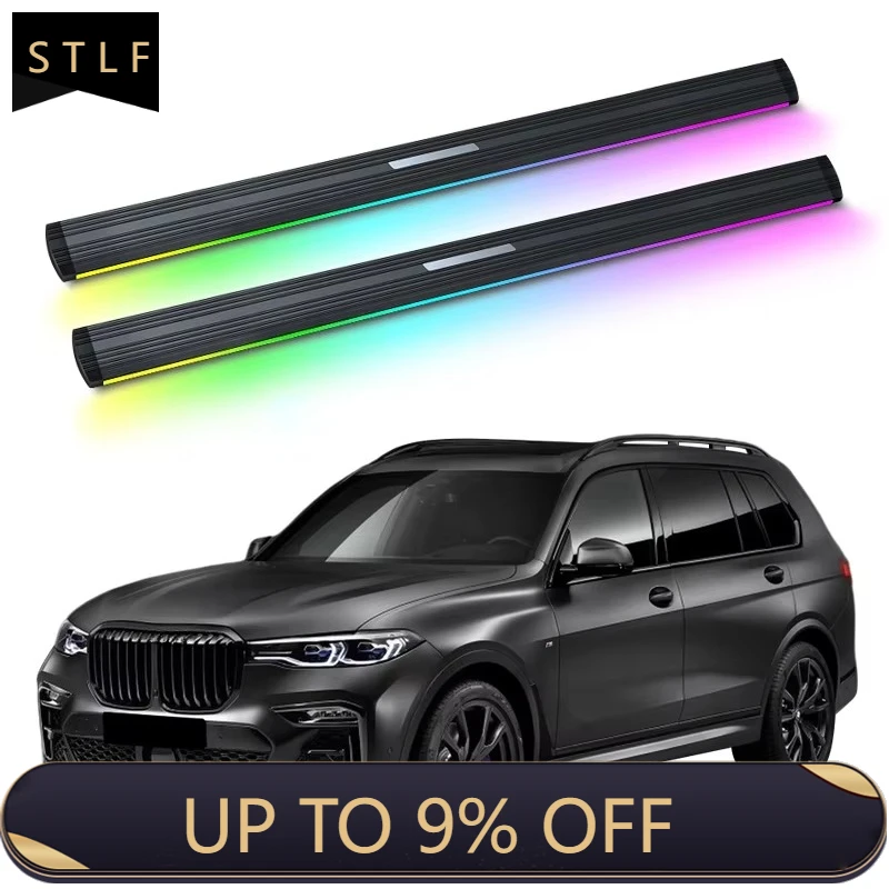 

Electric Running Boards Retractable Aluminum Alloy Neon LED Light Automatic Power Side Step for X7 2018-2024 with Carry Bag