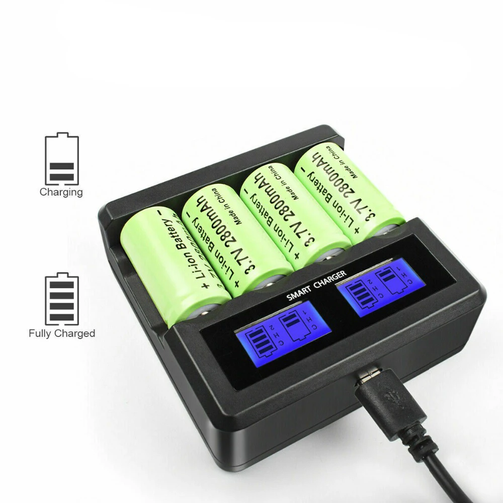 16340 Charger CR123A Rechargeable Charger CR123 For Laser Pen LED Flashlight Cell Security Camera