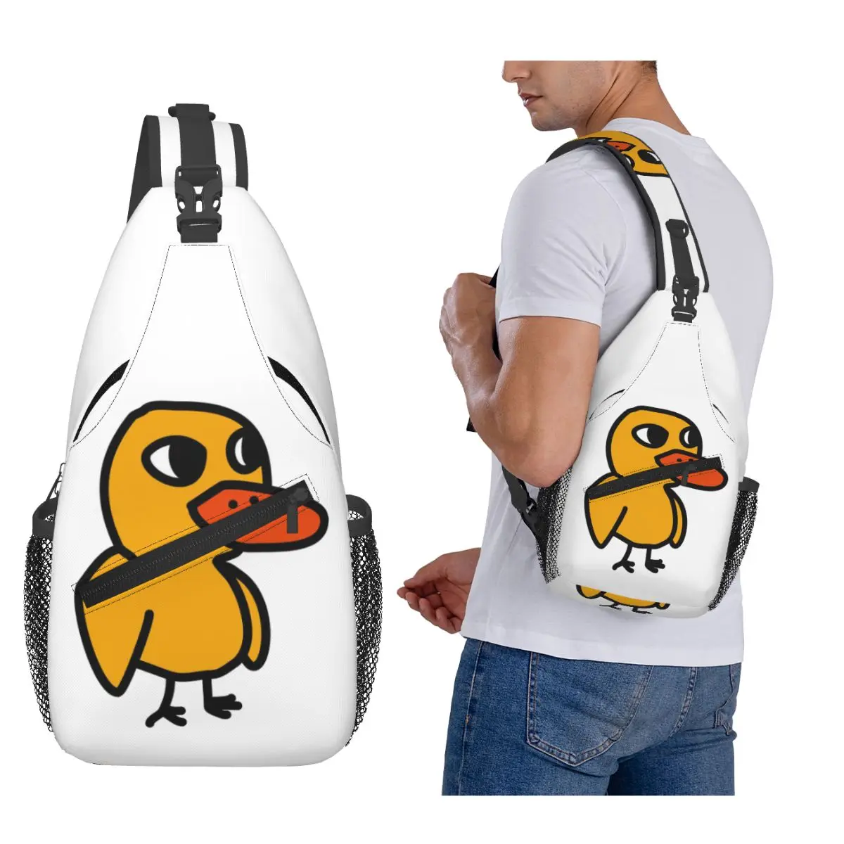 

Duck Song Chest Bag Men Sling Crossbody Backpack Chest Bag Traveling Hiking Daypack Shoulder Bag
