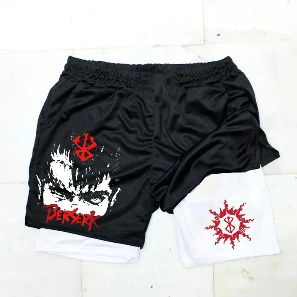 

Anime Berserk Guts Men's Gym Shorts to Fitness 2 In 1 Quick Dry Performance Shorts Multiple Pockets Sports Short Pants Summer