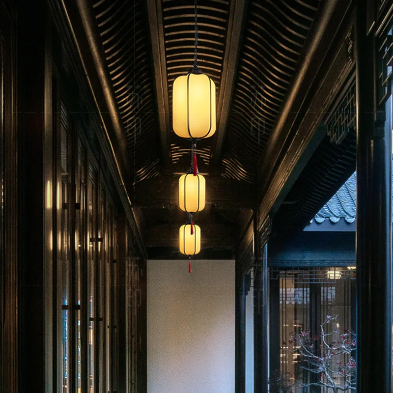 New Chinese-style small chandelier corridor aisle retro Chinese style designer villa courtyard