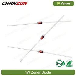 30 Values 1W Zener Rectifier Diode Kit 3V 3.3V 3.6V 5V 5.1V 5.6V 7.5V 10V 12V 13V 15V 16V 18V 20V 22V 24V 30V 33V 47V Assortment