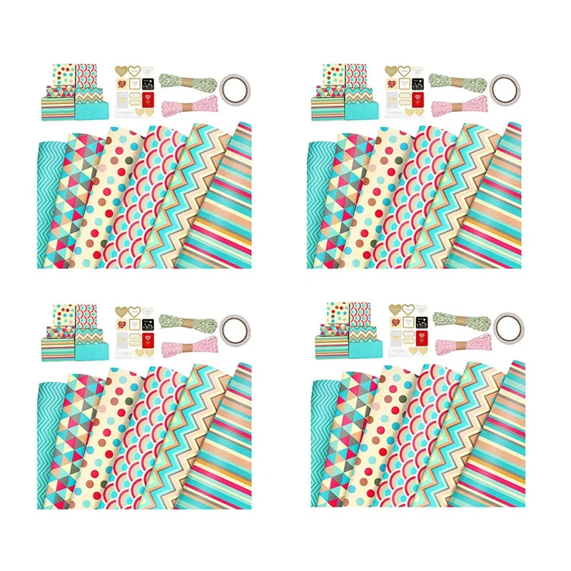 Wrapping Paper Sheets,For Christmas Birthday Party Wrapping Paper Set 24Pcs Gift Wrap Papers,Present Gift Wrapping Paper