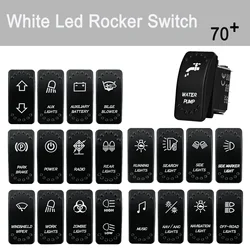 12V-24V Led Rocker Switch White Light Boat Switch SPST DPDT Momentary Switch for Polaris RZR Can-Am ATV UTV Car Truck RV Marine