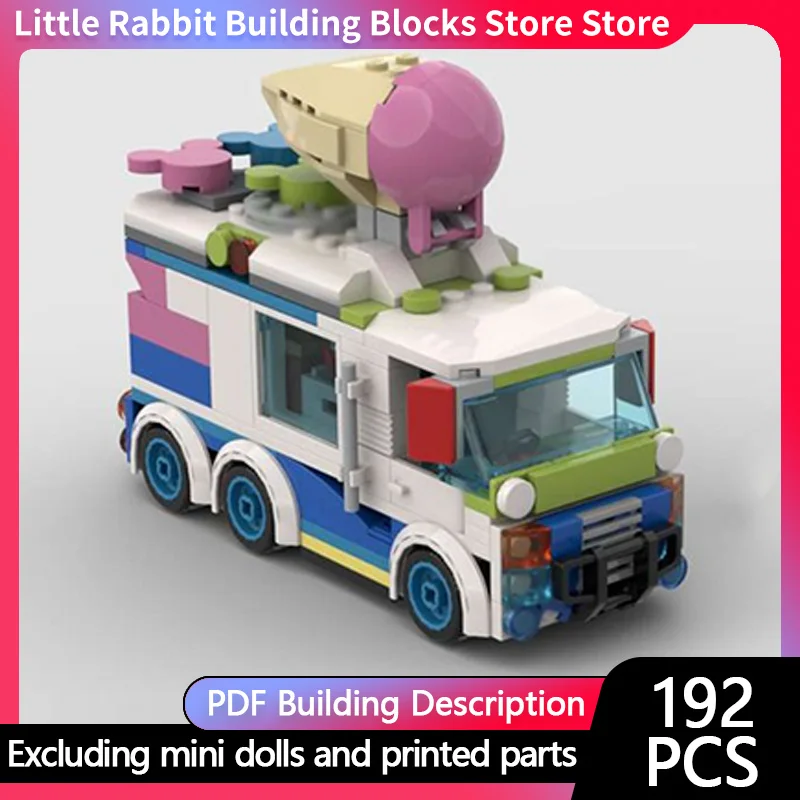 Speed Racing Car Model MOC Building Bricks Ice Cream 6x4 Truck Modular Technology Children Holiday Gifts Assemble Toys Suit